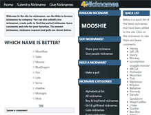Tablet Screenshot of 4nicknames.com